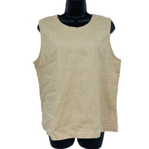 Quince  Women's Linen Sleeveless Lagenlook Top Size M Beach Coastal Basic
